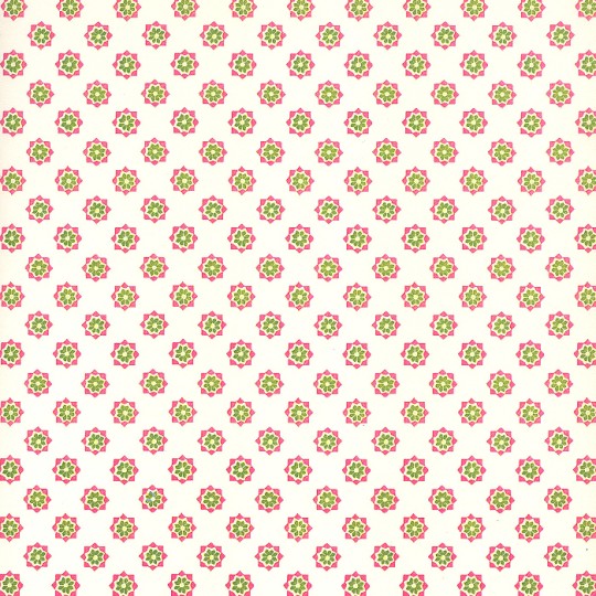 Pink and Green Stamped Floral Print Italian Paper ~ Tassotti 